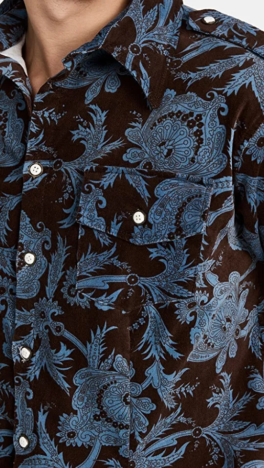 Paisley Corduroy Button Up