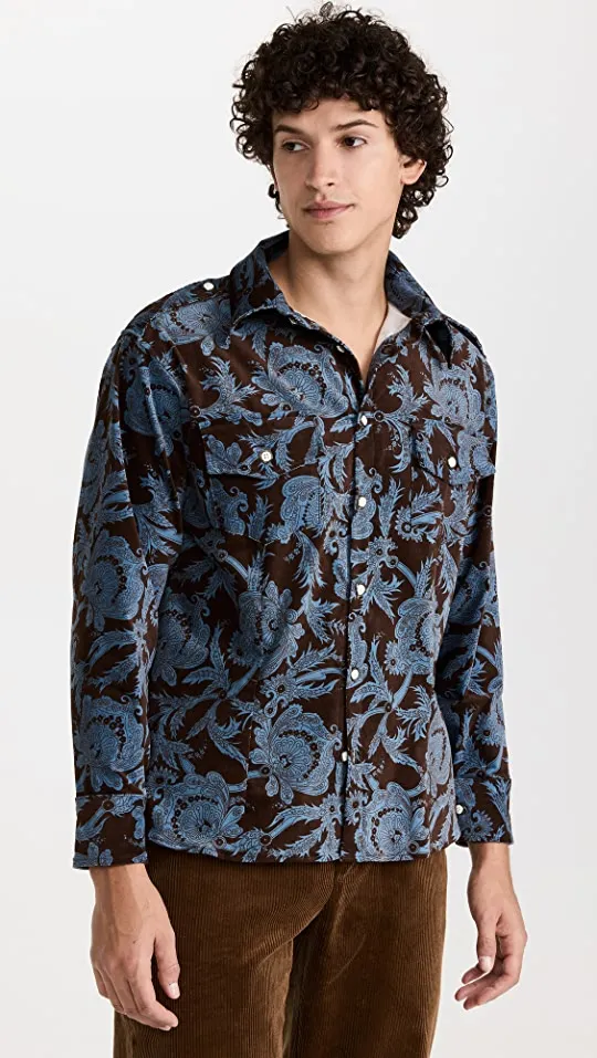 Paisley Corduroy Button Up