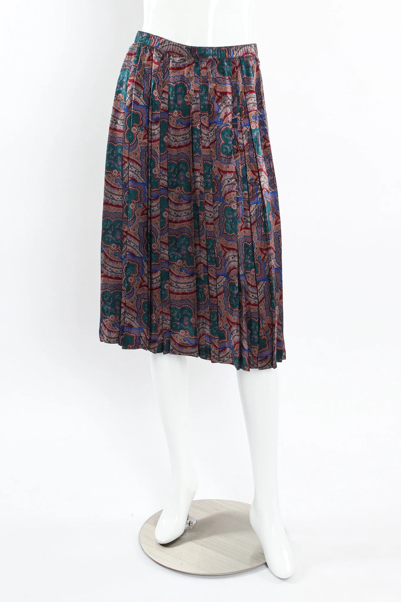 Paisley Floral Silk Top & Skirt Set