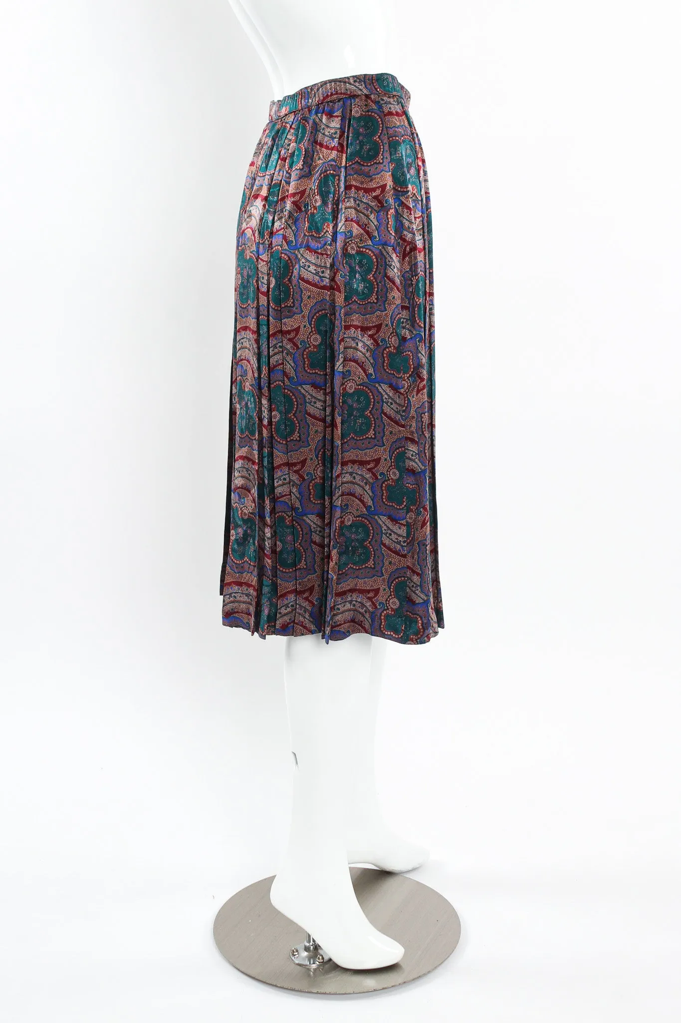 Paisley Floral Silk Top & Skirt Set