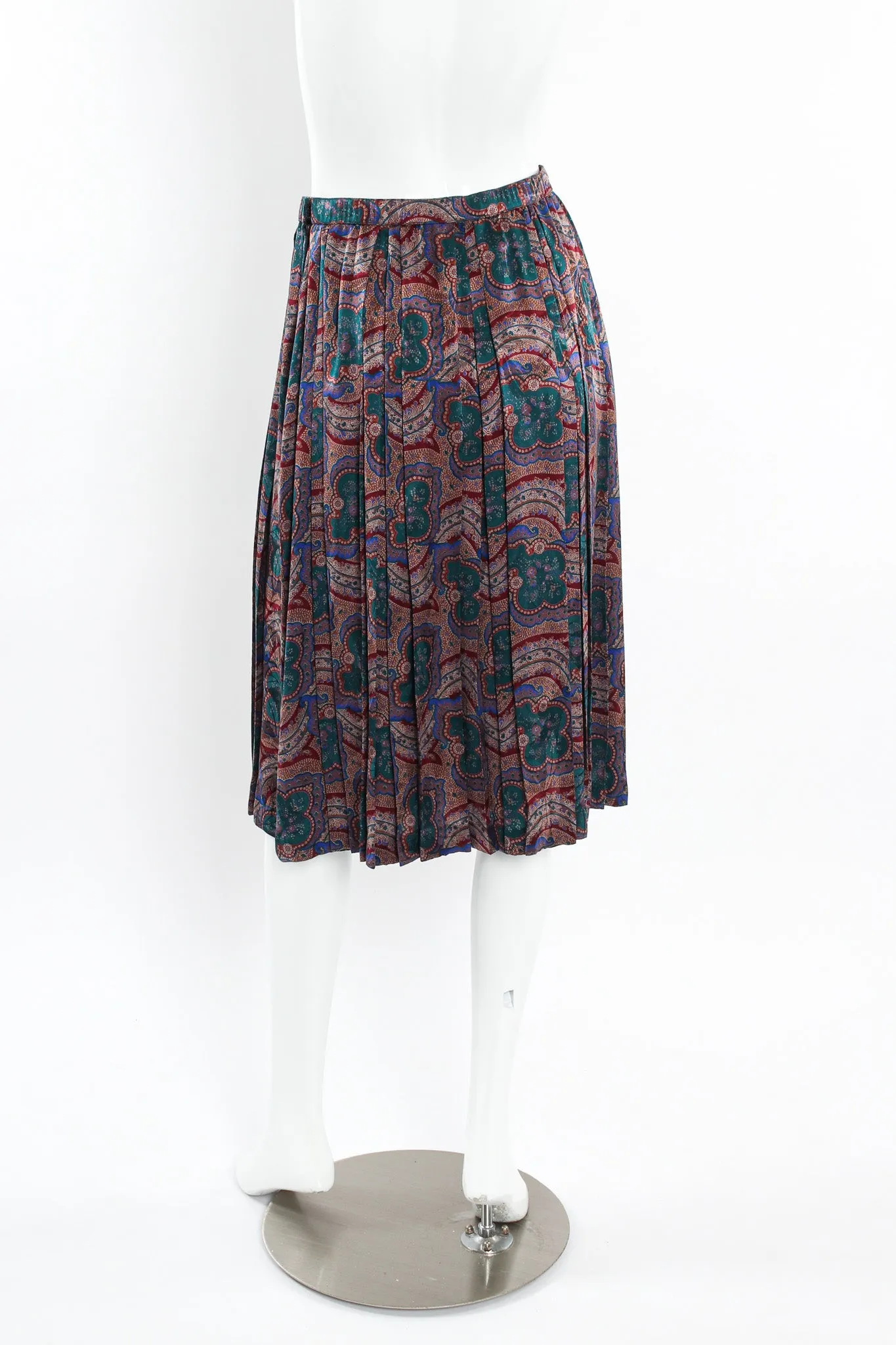 Paisley Floral Silk Top & Skirt Set