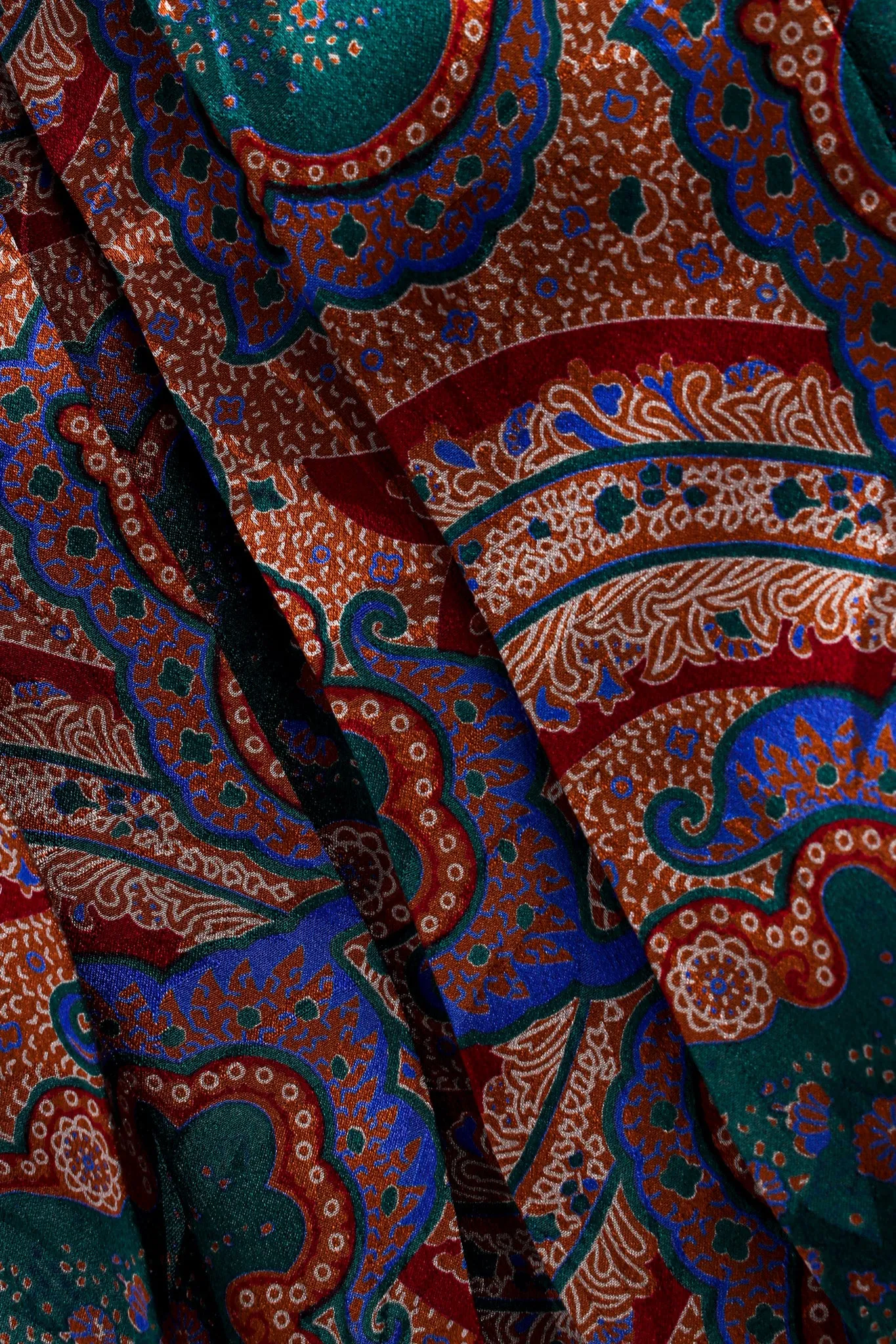 Paisley Floral Silk Top & Skirt Set