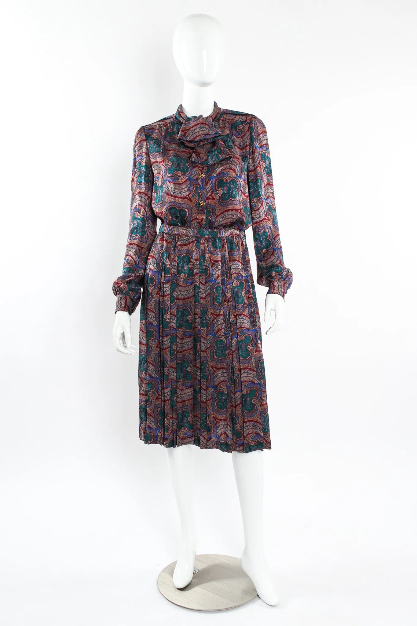 Paisley Floral Silk Top & Skirt Set