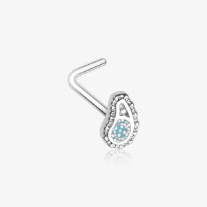 Paisley Mandala Sparkle L-Shaped Nose Ring