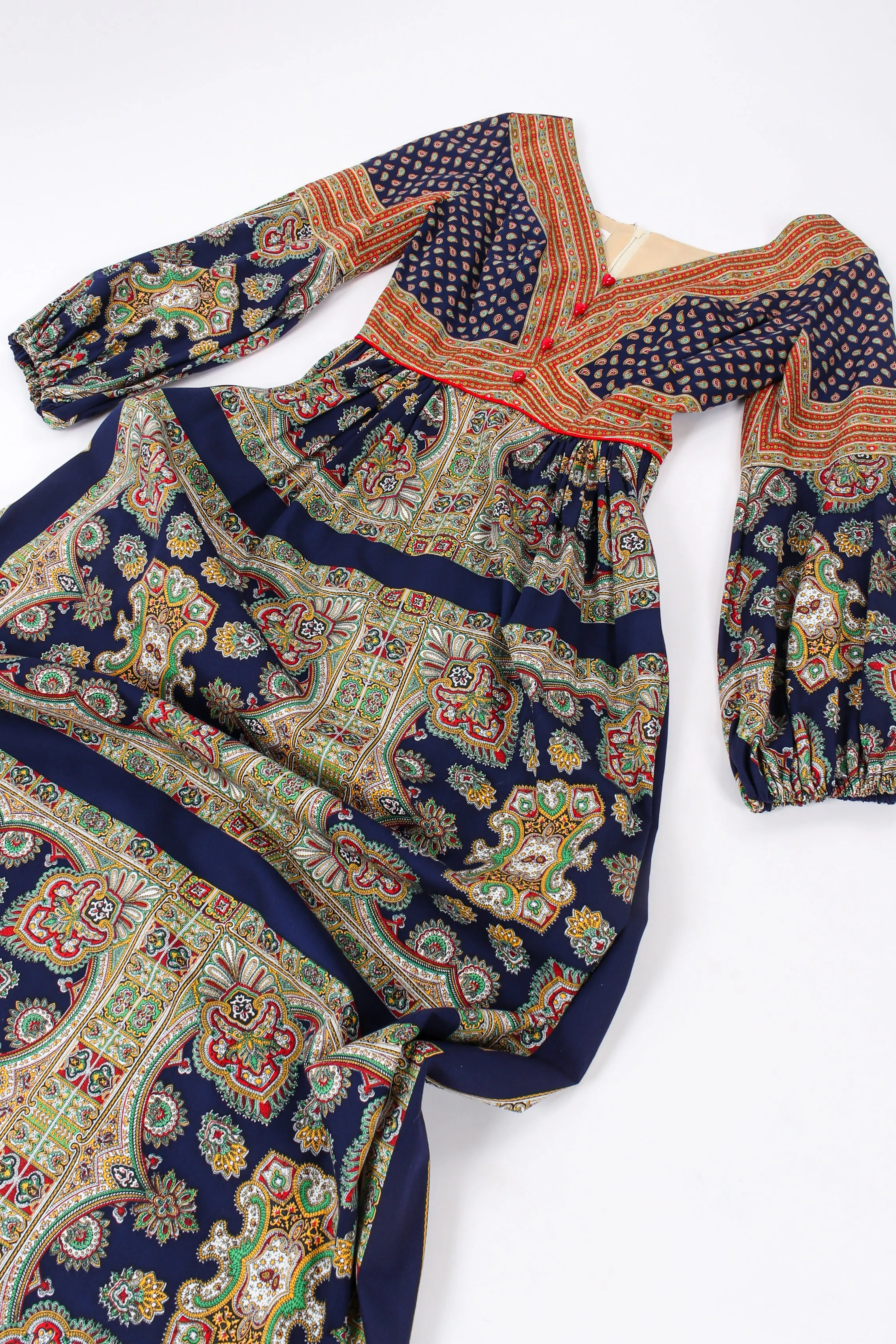 Paisley Print Long Sleeve Dress