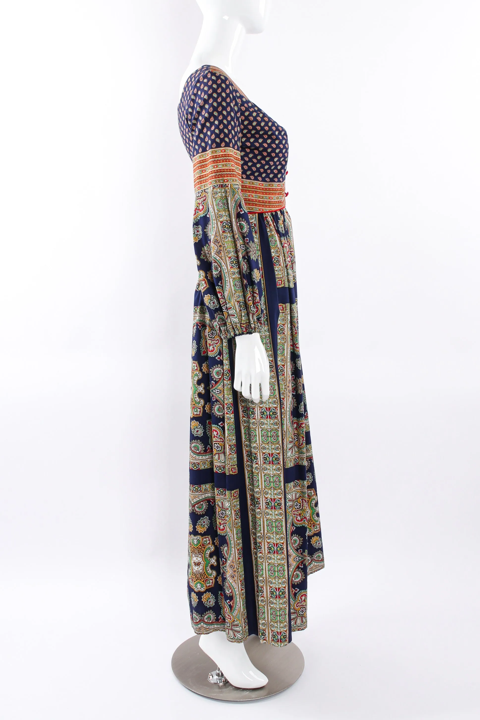 Paisley Print Long Sleeve Dress