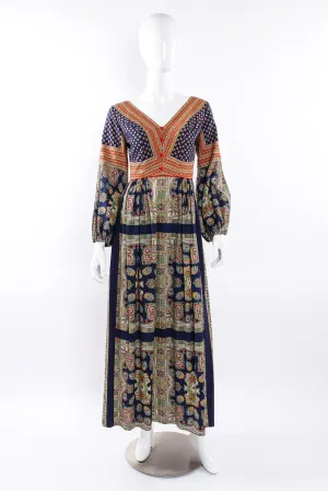 Paisley Print Long Sleeve Dress