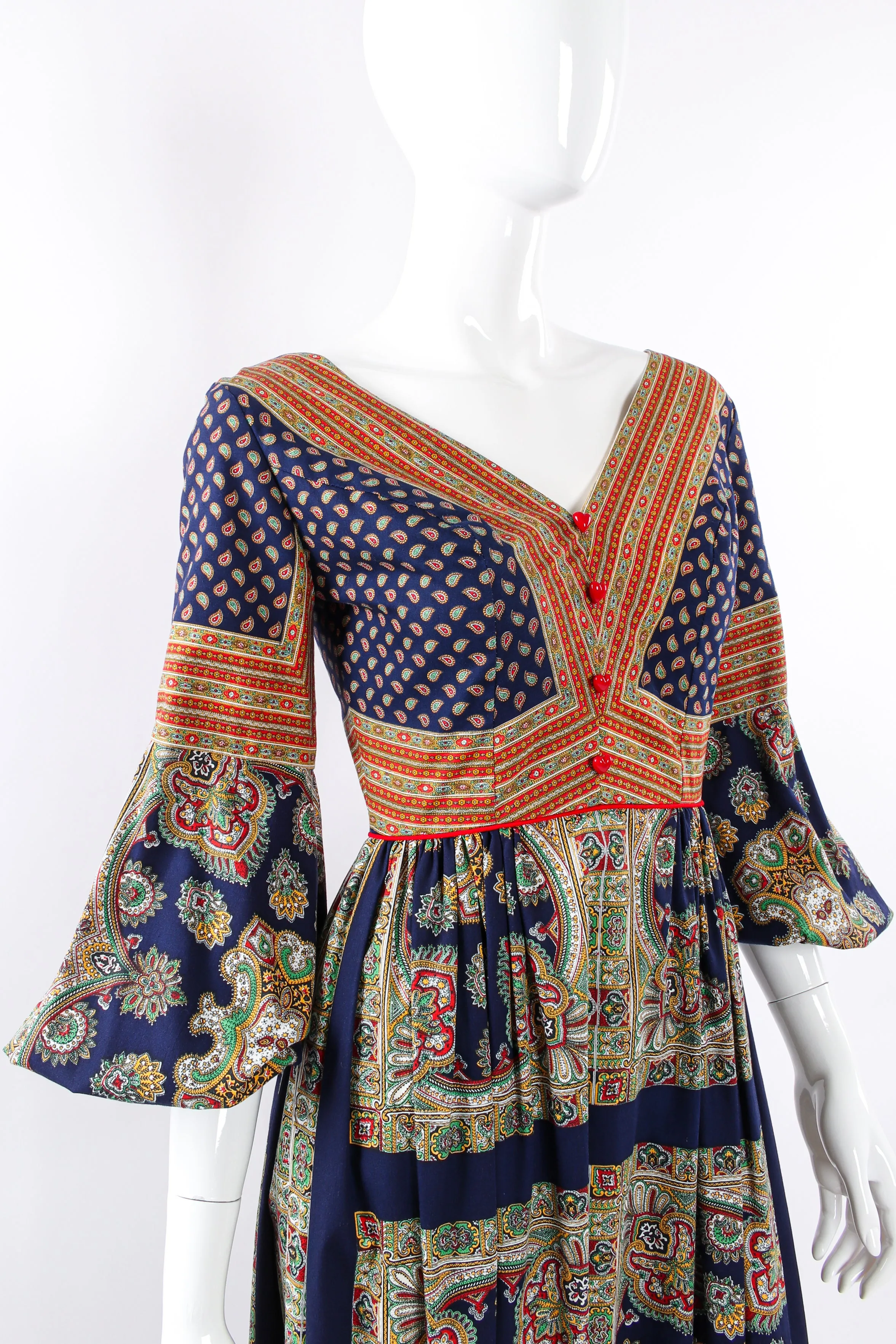 Paisley Print Long Sleeve Dress