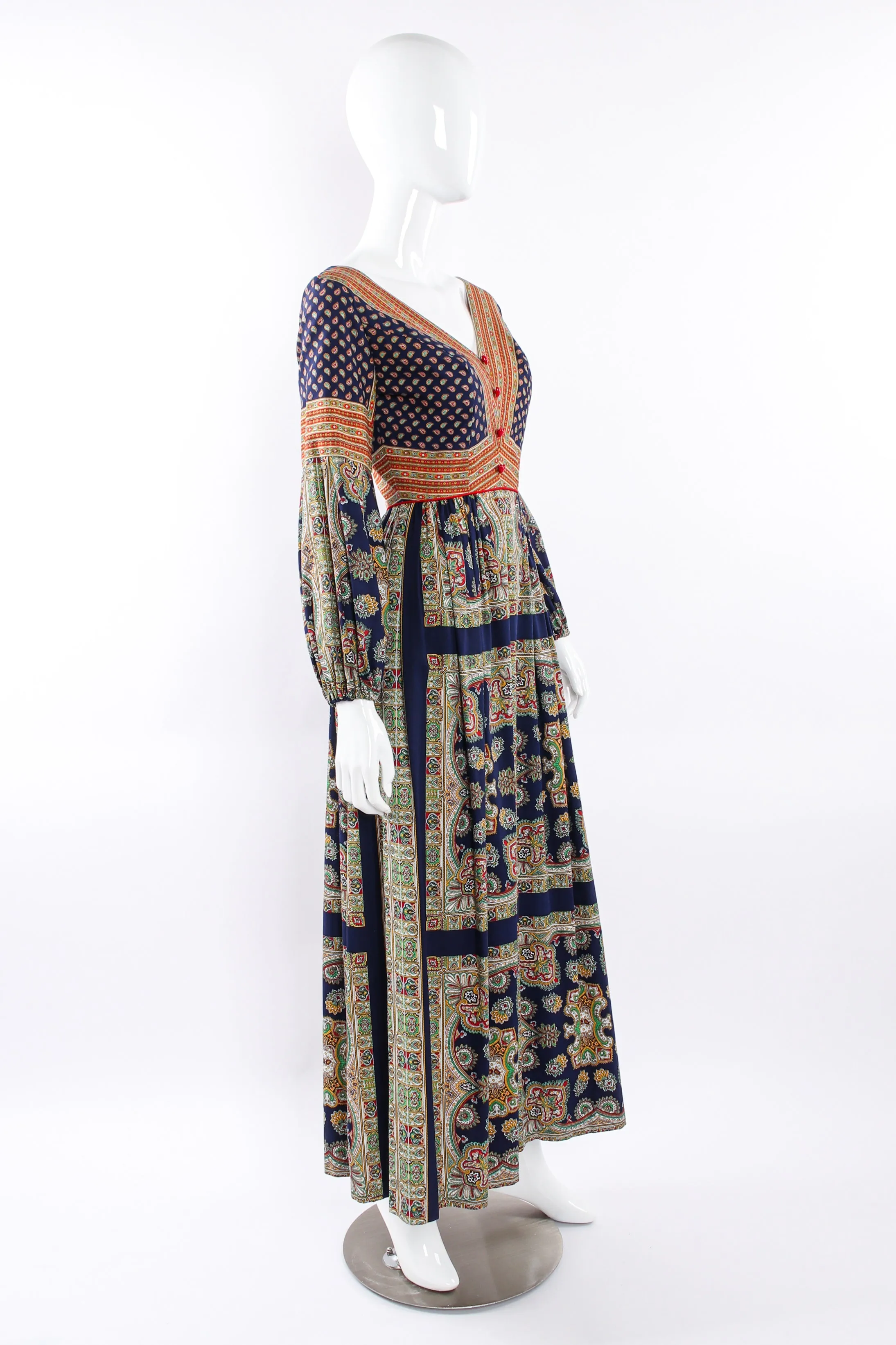 Paisley Print Long Sleeve Dress