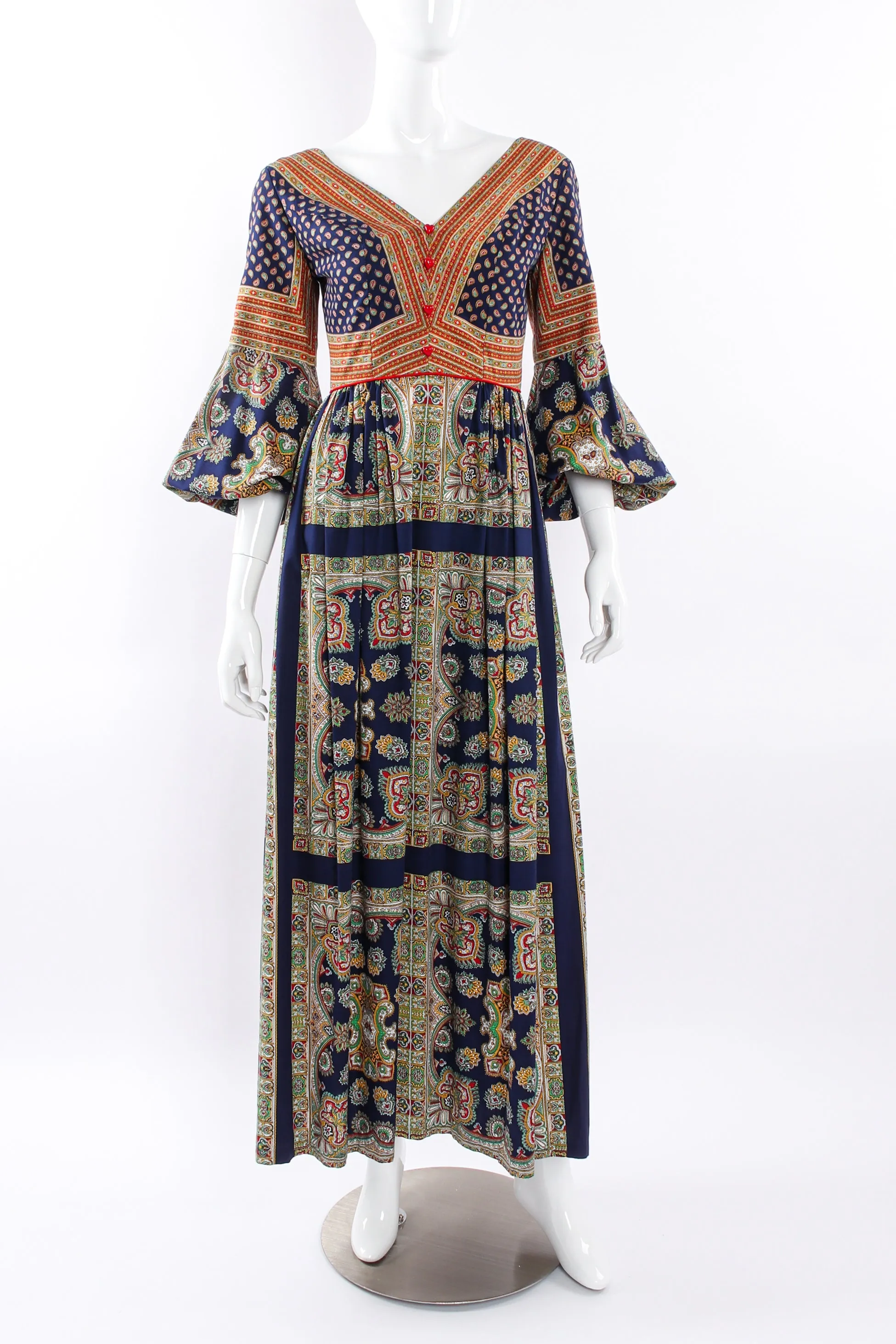 Paisley Print Long Sleeve Dress