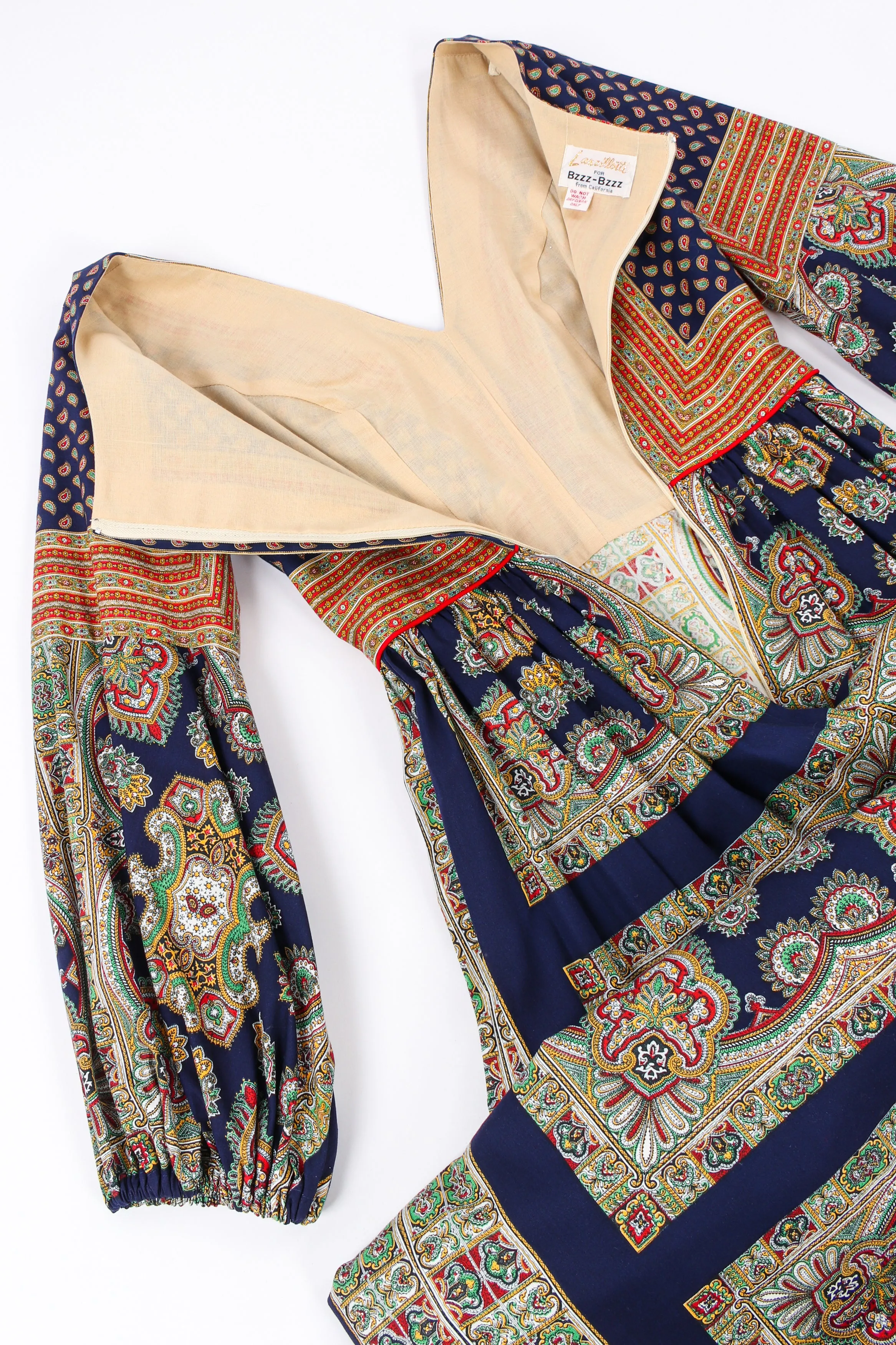 Paisley Print Long Sleeve Dress