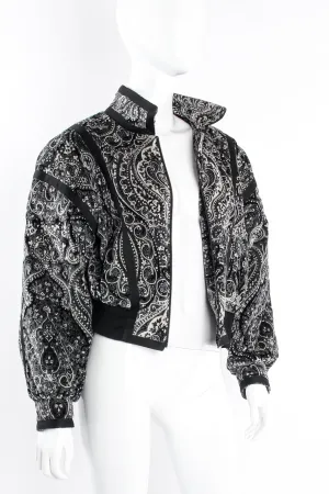 Paisley Quilted Velvet Bomber Jacket