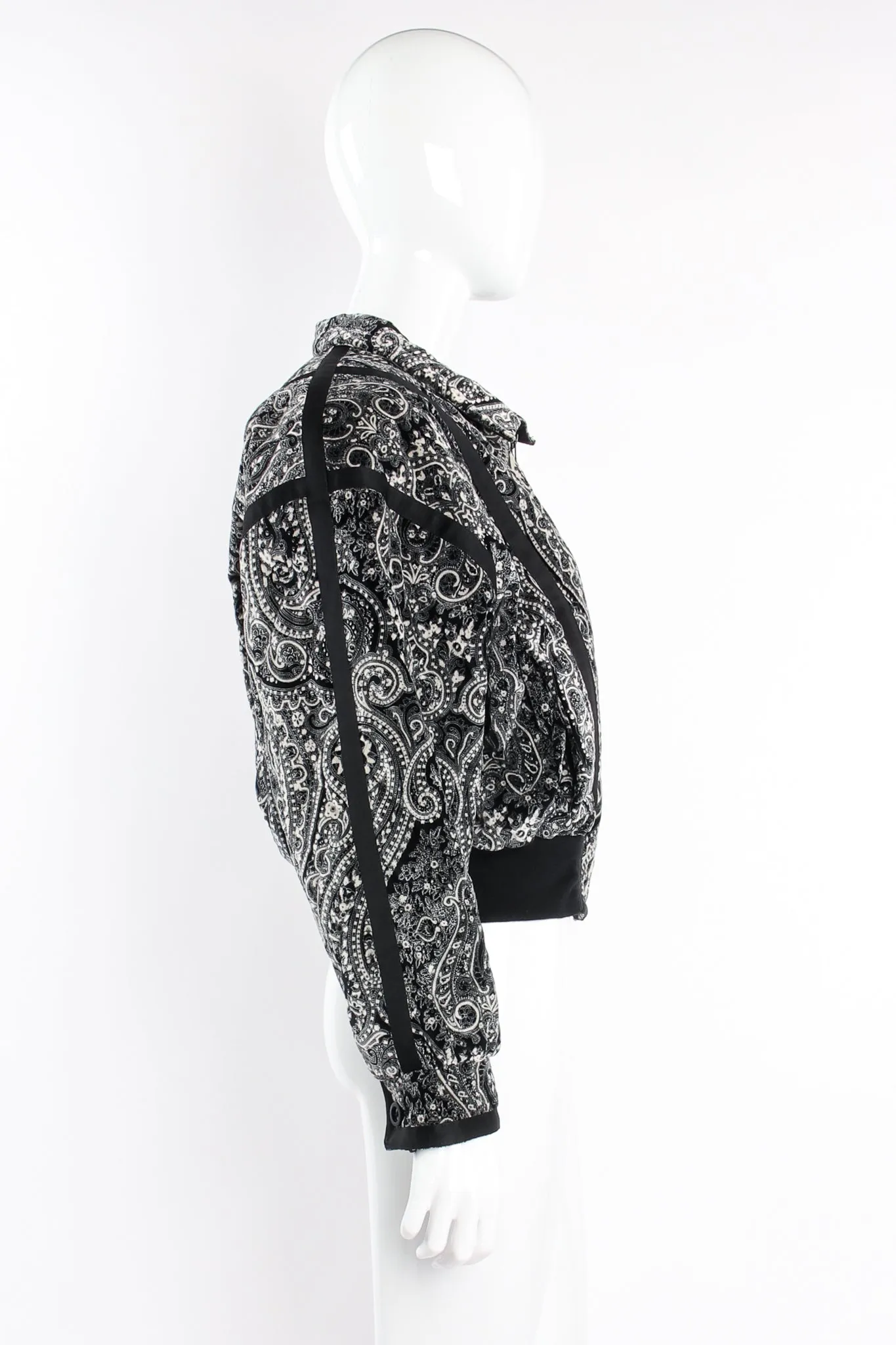 Paisley Quilted Velvet Bomber Jacket