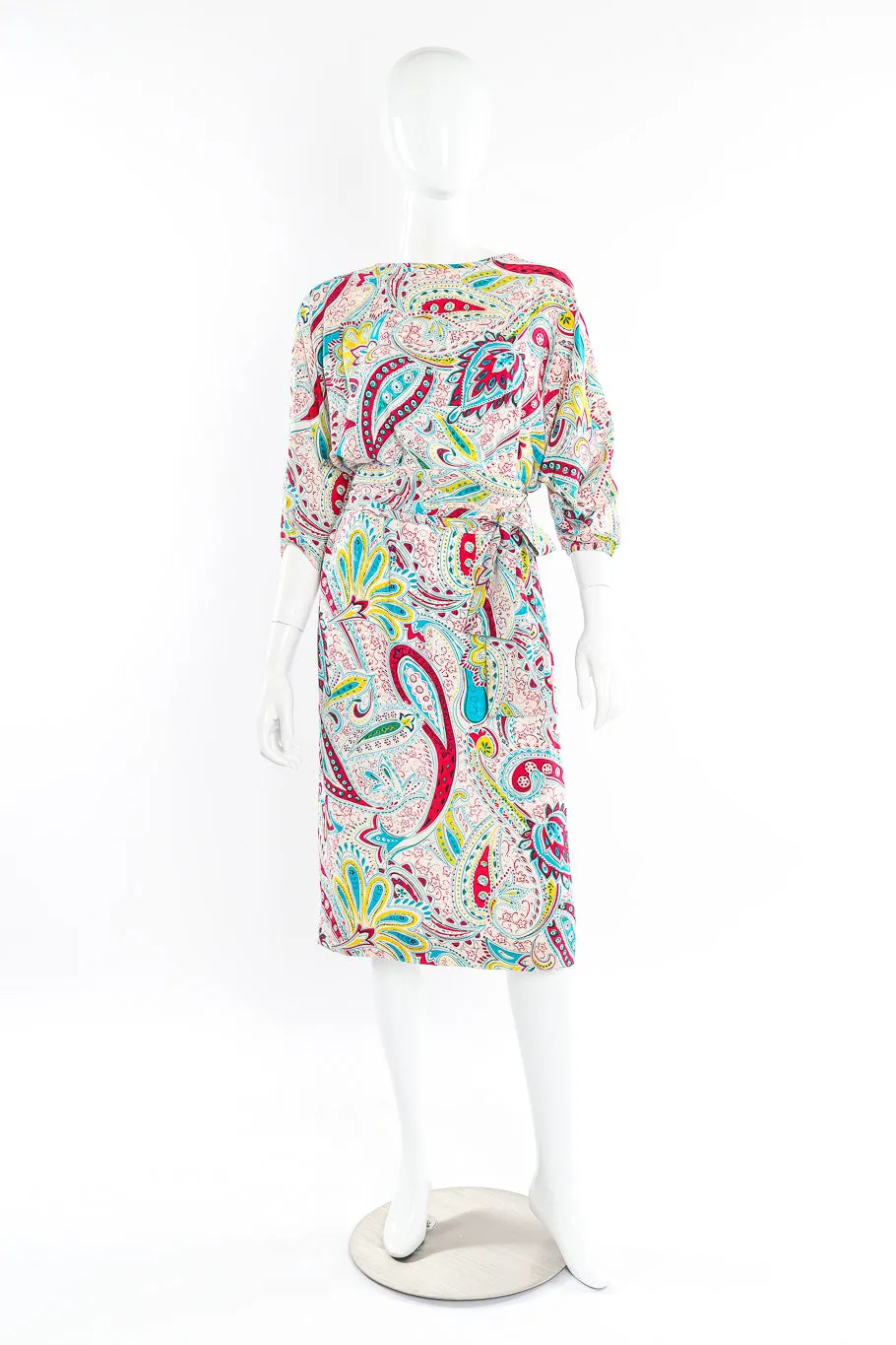 Paisley Silk Blouson Dress
