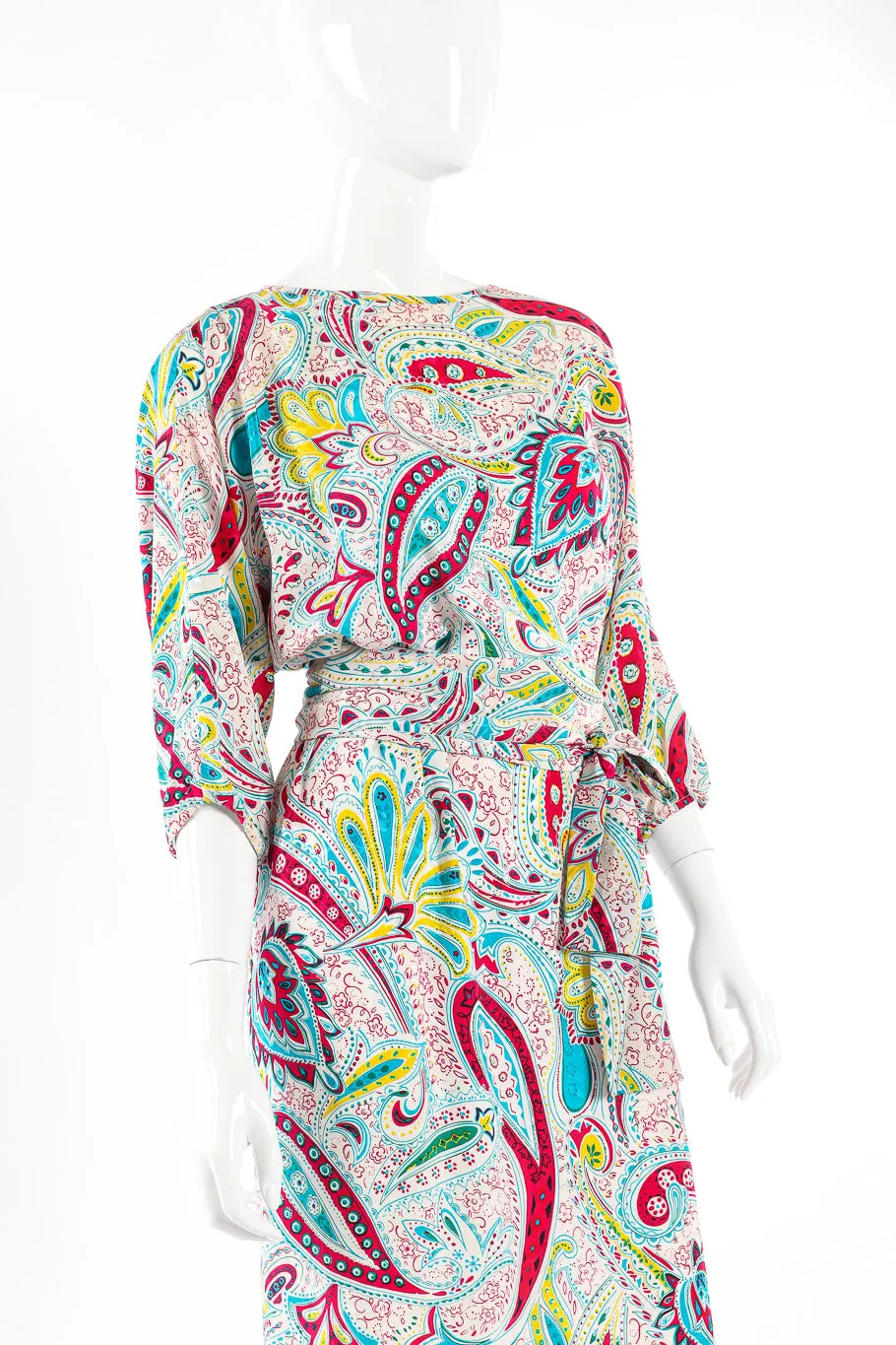 Paisley Silk Blouson Dress