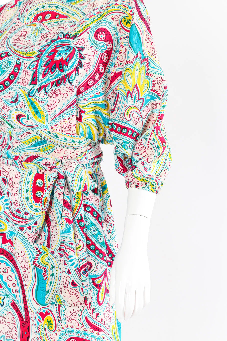Paisley Silk Blouson Dress