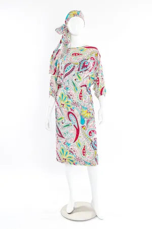 Paisley Silk Blouson Dress