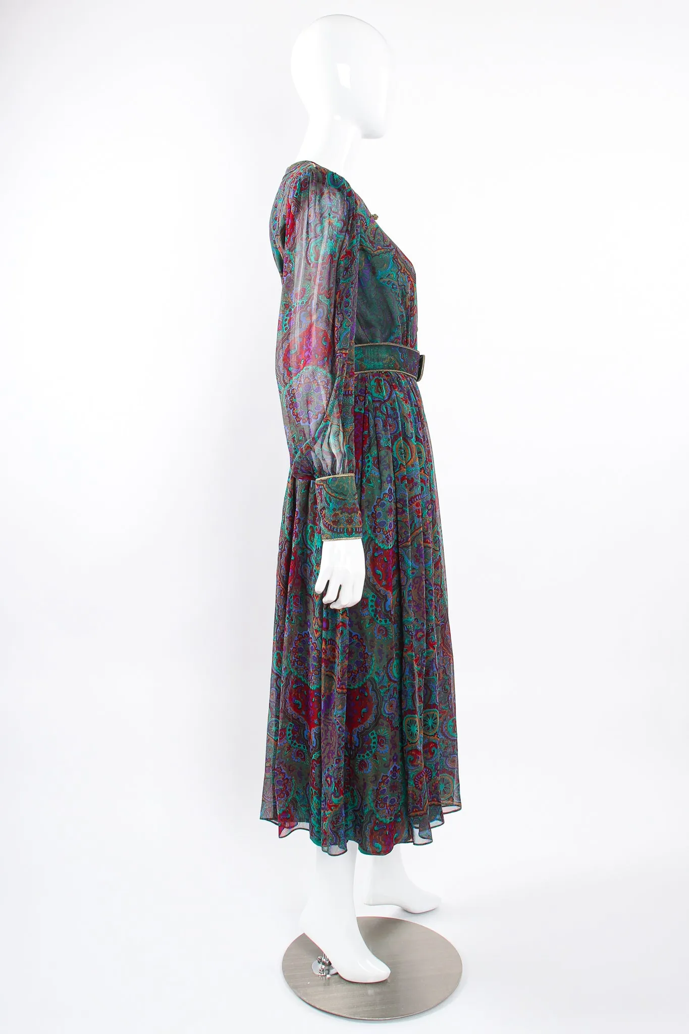 Paisley Silk Chiffon Dress