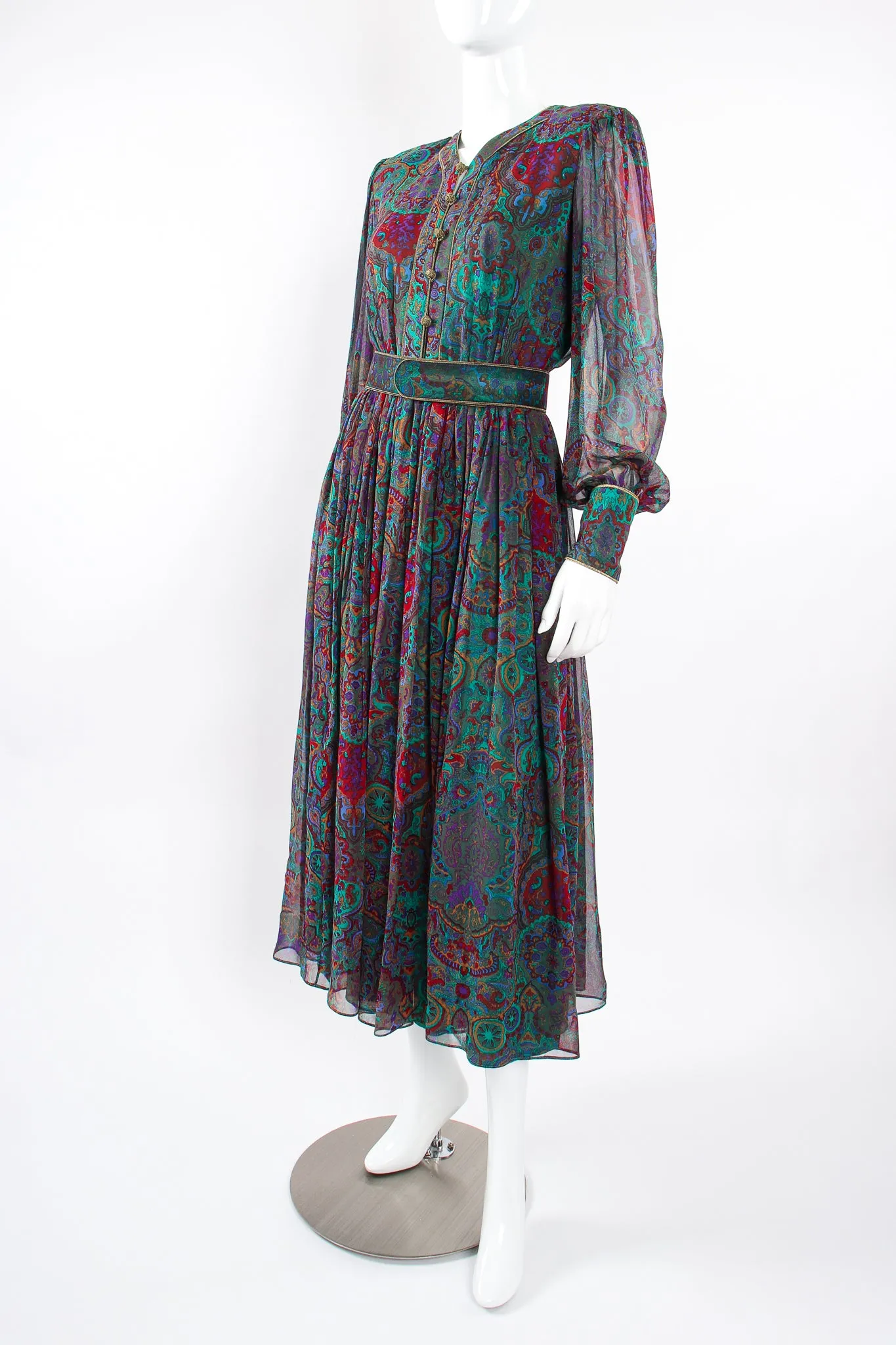 Paisley Silk Chiffon Dress