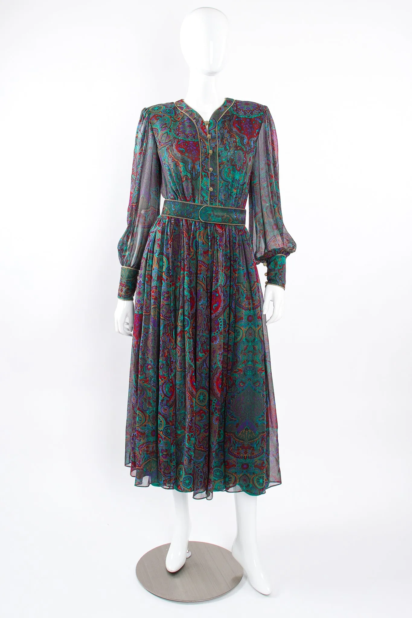 Paisley Silk Chiffon Dress