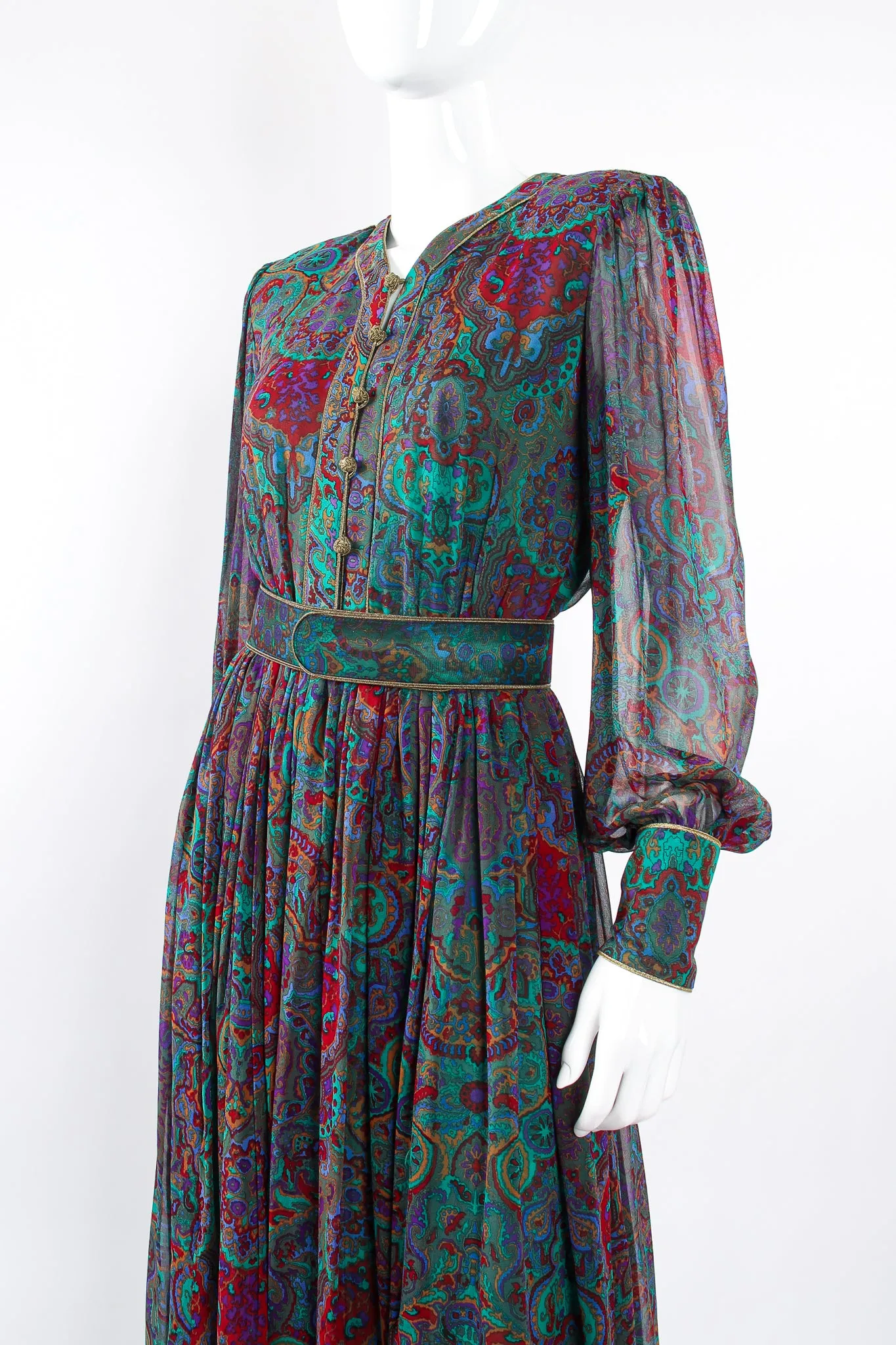 Paisley Silk Chiffon Dress