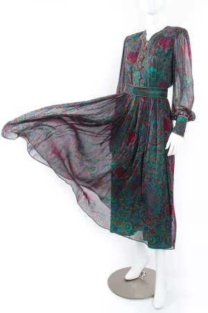 Paisley Silk Chiffon Dress