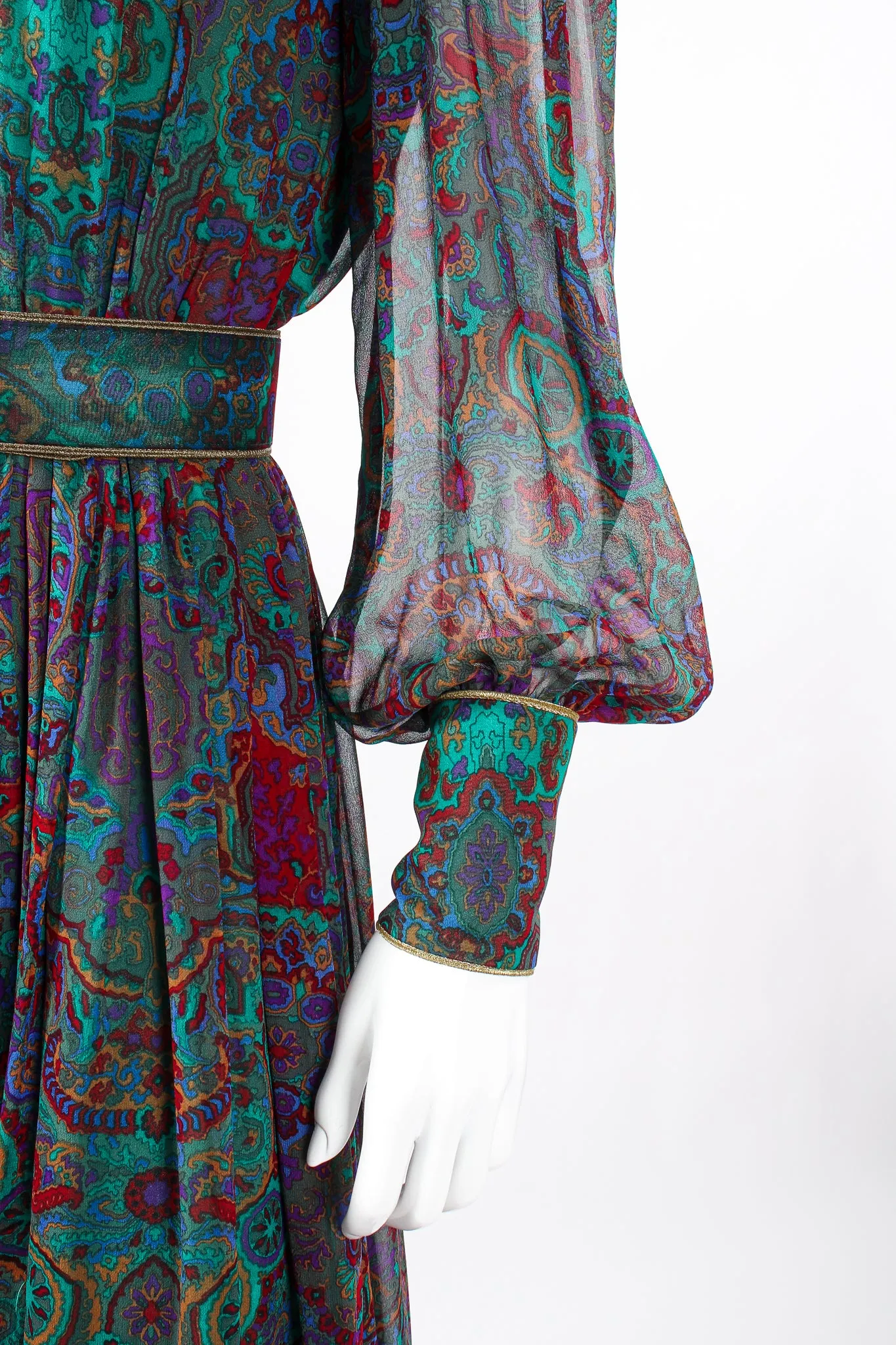Paisley Silk Chiffon Dress