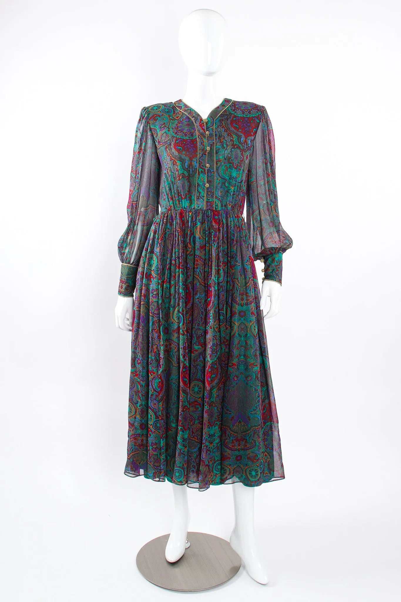 Paisley Silk Chiffon Dress