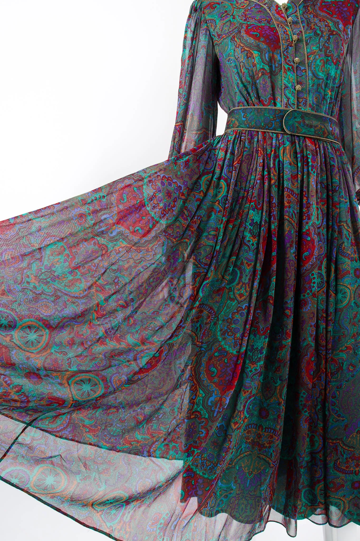 Paisley Silk Chiffon Dress