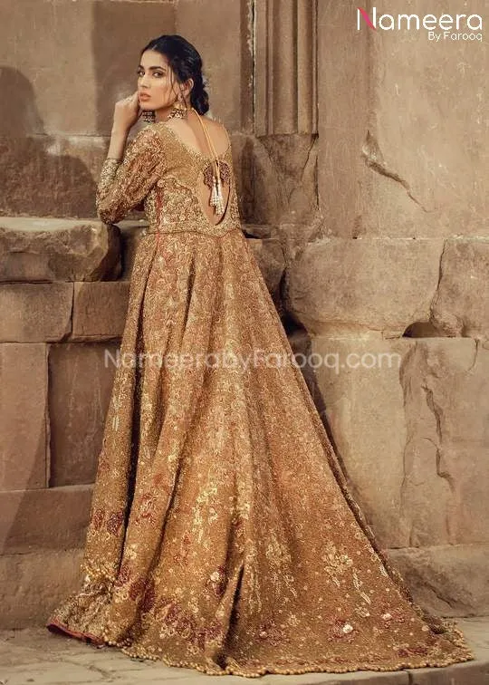 Pakistani Bridal Frock with Red Lehenga Dress #BS59