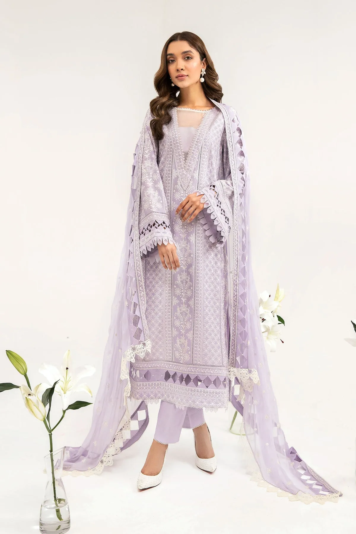 Pakistani Salwar Kameez in Lilac Color Fully Embellished Salwar Suit