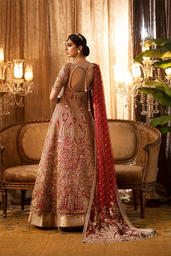 Pakistani Wedding Dress Red Pink Lehenga for Pakistani Bridal