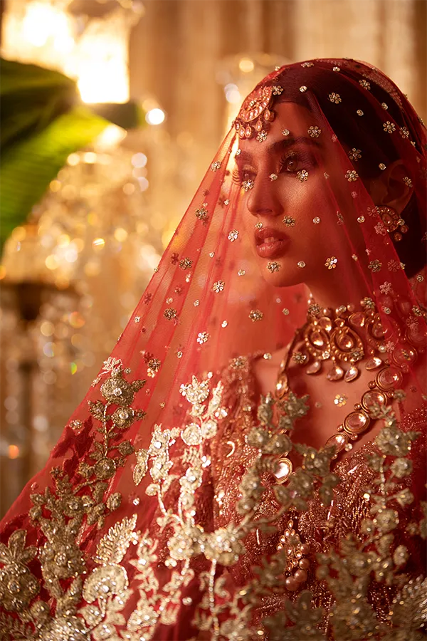 Pakistani Wedding Dress Red Pink Lehenga for Pakistani Bridal