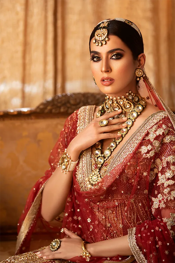 Pakistani Wedding Dress Red Pink Lehenga for Pakistani Bridal