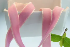 Paris PInk Velvet Ribbon Vintage from France 16mm