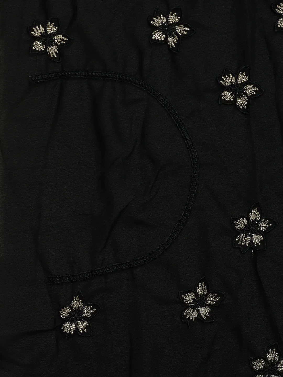 Party Wear Embroidered Pure Georgette Black Saree