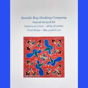 Peacock Rangoli Kit with Pattern and Wool Strips