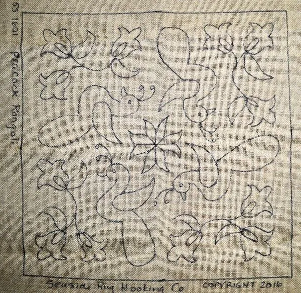 Peacock Rangoli Kit with Pattern and Wool Strips