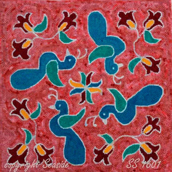 Peacock Rangoli Kit with Pattern and Wool Strips
