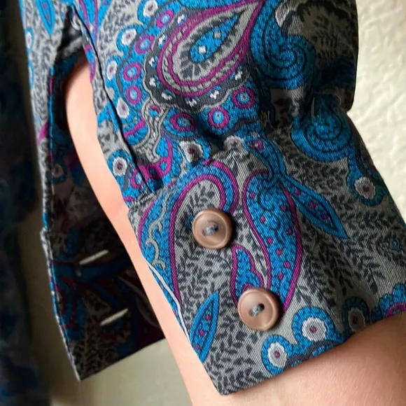 Pendleton Country Sophisticates Blue Fuscia Paisley Blouse &amp; Skirt Set wmn 10