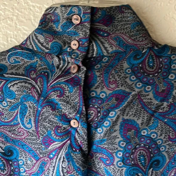 Pendleton Country Sophisticates Blue Fuscia Paisley Blouse &amp; Skirt Set wmn 10