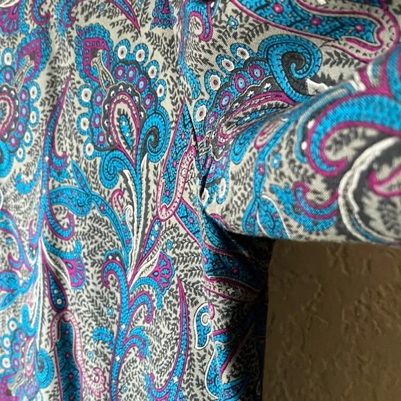 Pendleton Country Sophisticates Blue Fuscia Paisley Blouse &amp; Skirt Set wmn 10