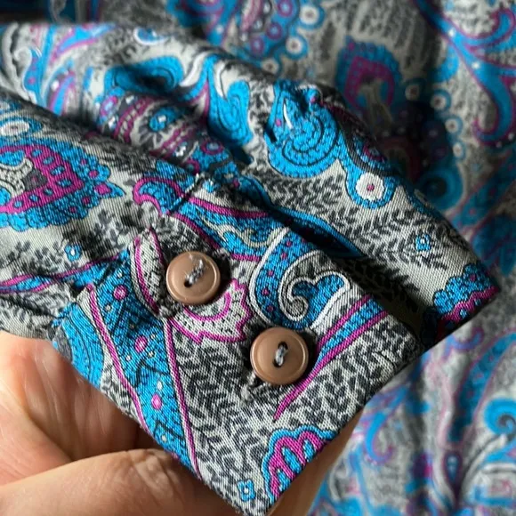 Pendleton Country Sophisticates Blue Fuscia Paisley Blouse &amp; Skirt Set wmn 10