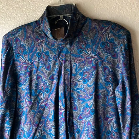 Pendleton Country Sophisticates Blue Fuscia Paisley Blouse &amp; Skirt Set wmn 10