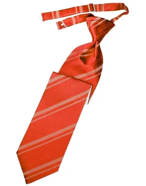Persimmon Striped Satin Kids Necktie