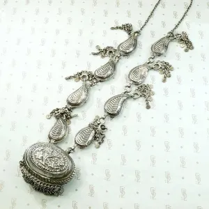 Pradesh Repoussé Silver Paisley Necklace