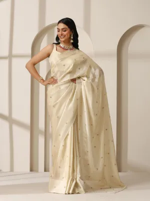 Pure Tissue Hand Beaded Fully Embroidered Saree with Tissue Blouse