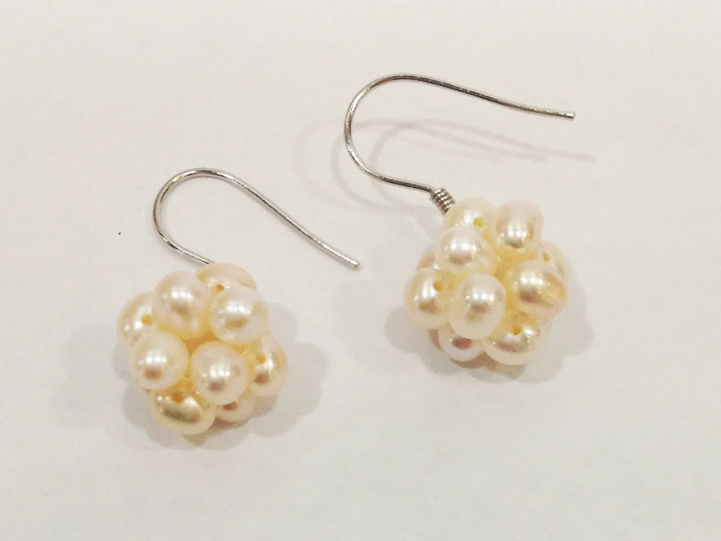 "Cotton Ball" Freshwater Pearl Earrings