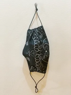 "not today" (bandana charcoal paisley vibe)