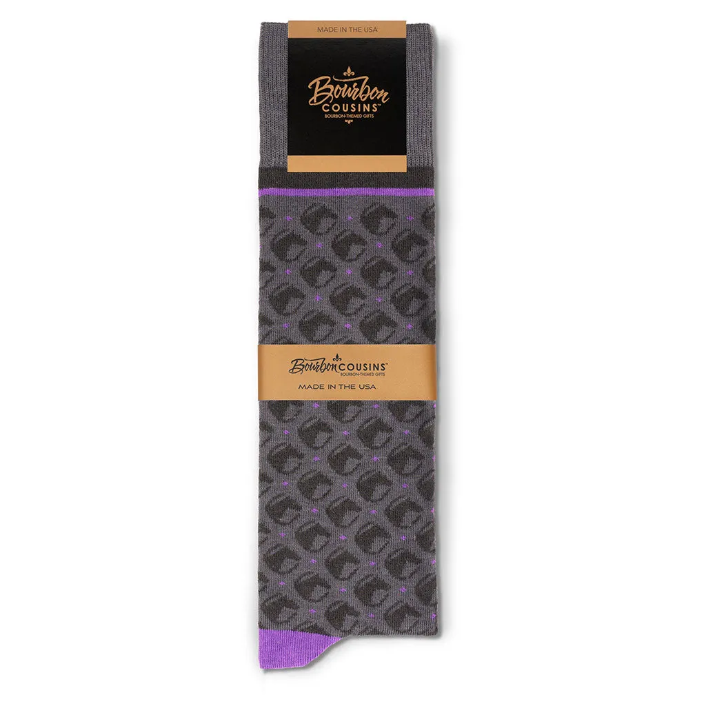 Race Horses© Socks | 3-pack | Gray   Purple